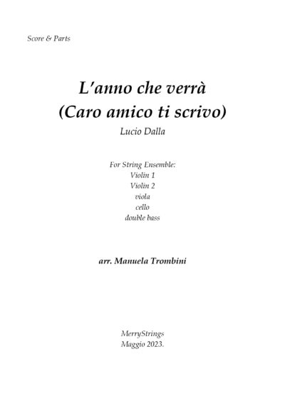 L'anno che verrà (Caro amico ti scrivo)